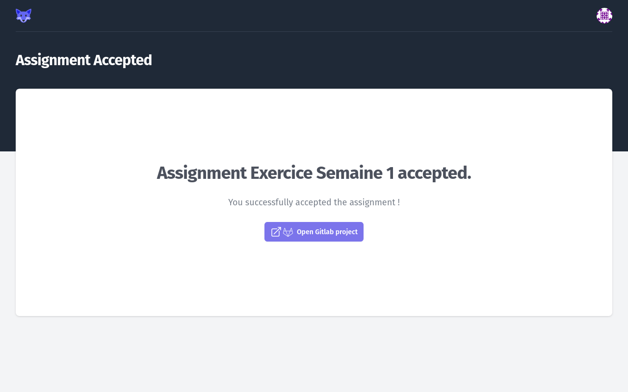 Accept Exercise Assignment confirmation page