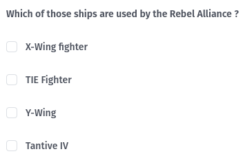 A multiple-choice question